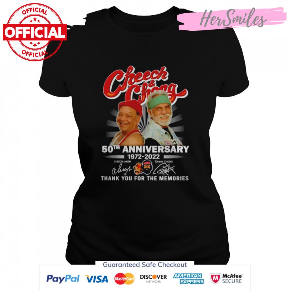 Cheech And Chong 50th Anniversary 1972-2022 Signatures Thank You For The Memories Shirt