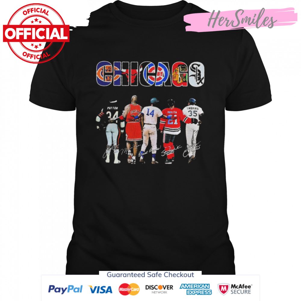 Chicago Sports Team Payton and Jordan and Mikita and Thomas Signatures 2022 Shirt
