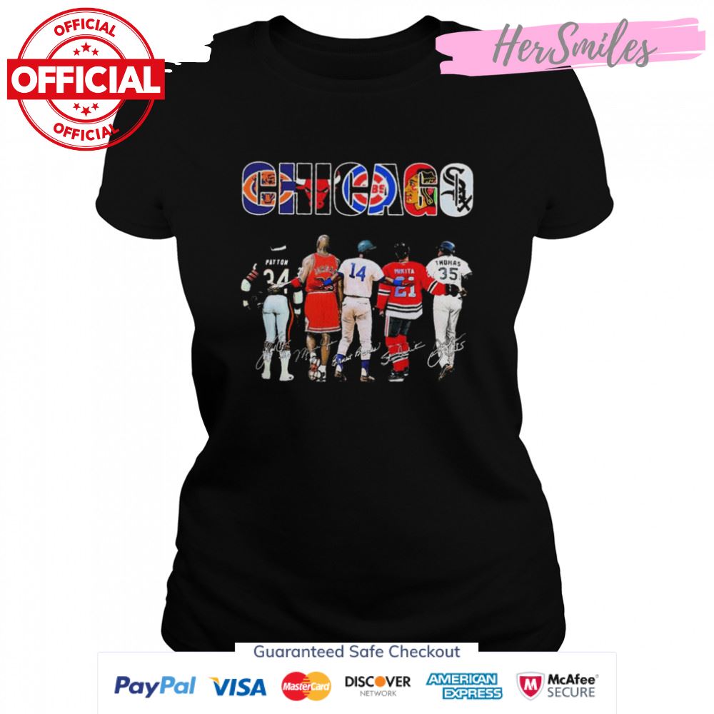 Chicago Sports Team Payton and Jordan and Mikita and Thomas Signatures 2022 Shirt