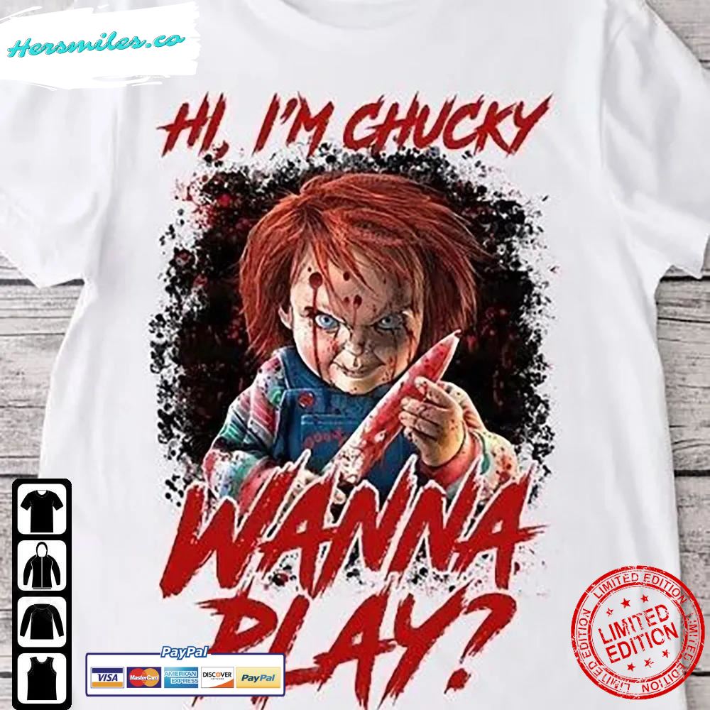 Løft dig op identifikation blive forkølet Chucky Horror Halloween Shirt I Am Chucky Wanna Play T-Shirt - Hersmiles