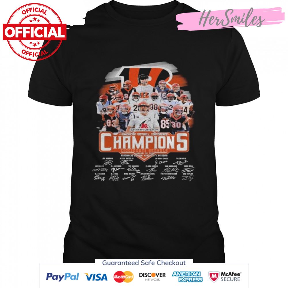 Cincinnati Bengals Championship American Football Conference signatures shirt