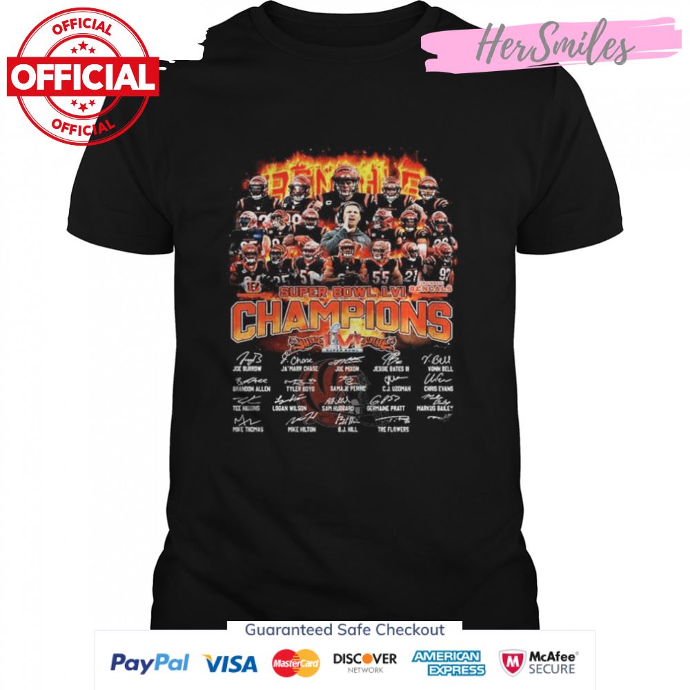 Cincinnati Bengals super bowl LVI Champions signatures shirt