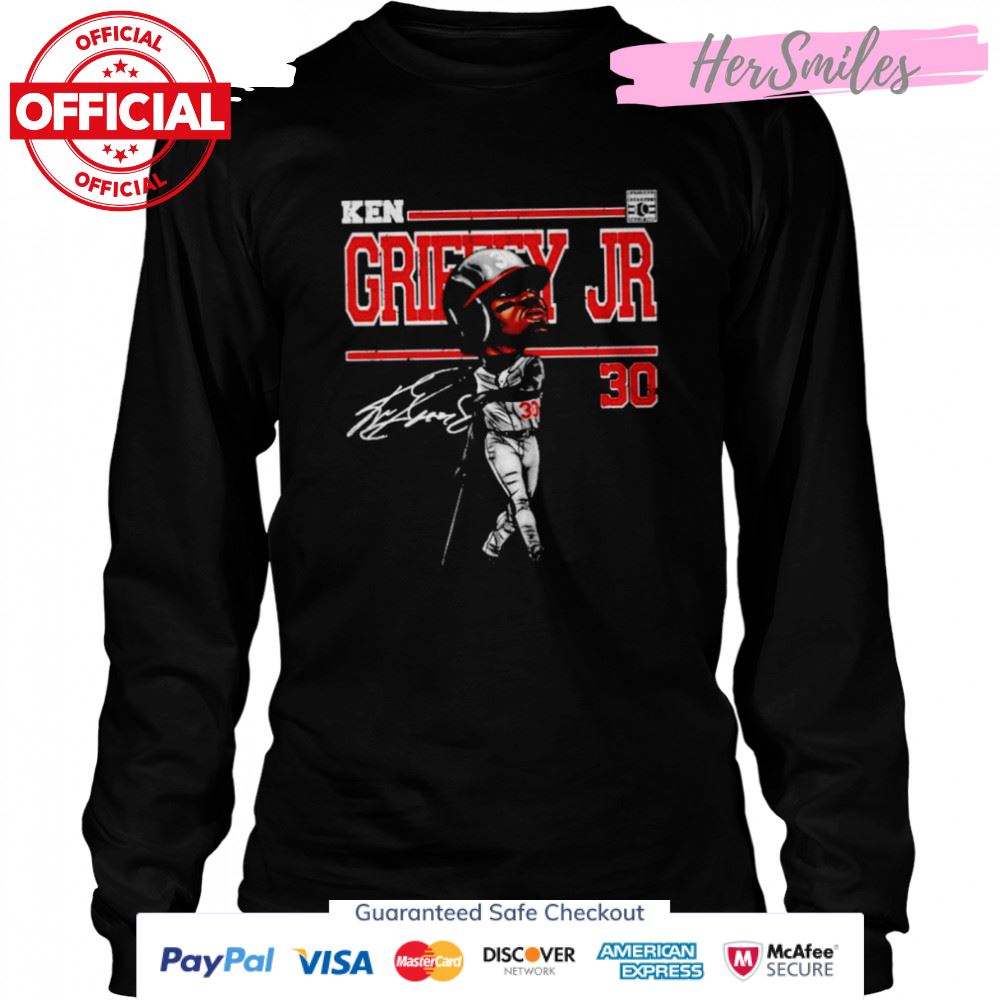Cincinnati Reds Ken Griffey Jr. cartoon signature shirt Cincinnati Reds Ken Griffey Jr. cartoon signature shirt