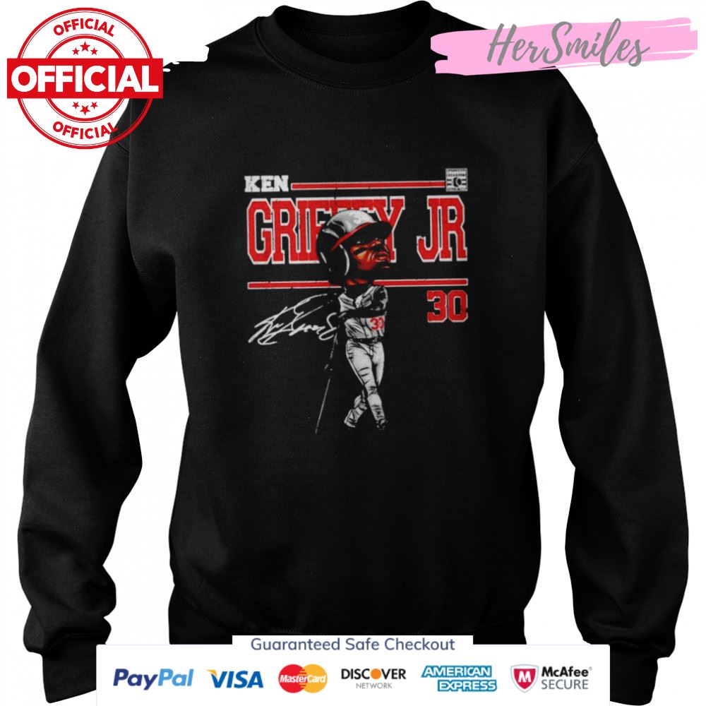 Cincinnati Reds Ken Griffey Jr. cartoon signature shirt Cincinnati Reds Ken Griffey Jr. cartoon signature shirt