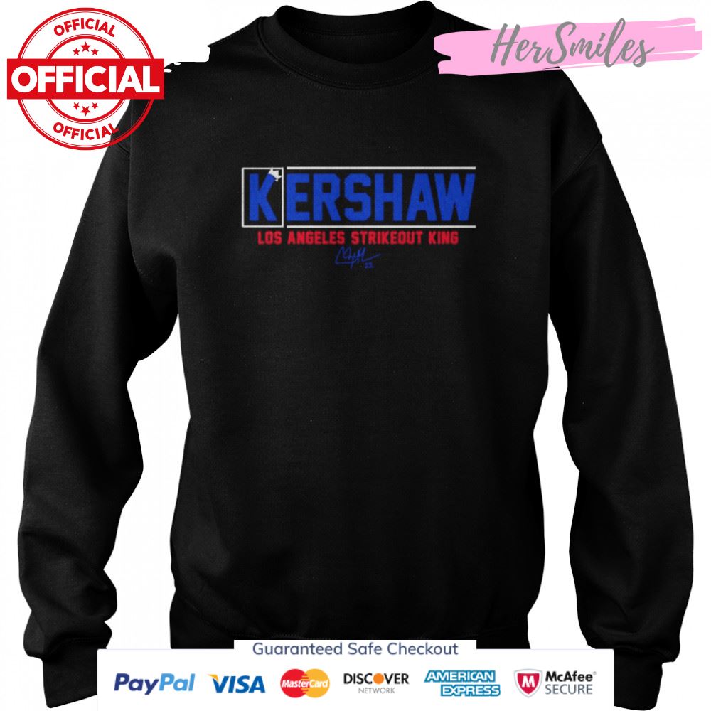 Clayton Kershaw La Strikeout King Los Angeles Dodgers signature shirt Clayton Kershaw La Strikeout King Los Angeles Dodgers signature shirt