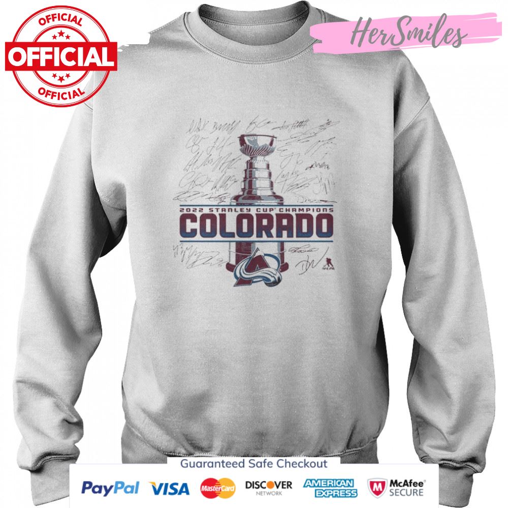 Colorado Avalanche 2022 Stanley Cup Champions Signature Roster Shirt Colorado Avalanche 2022 Stanley Cup Champions Signature Roster Shirt