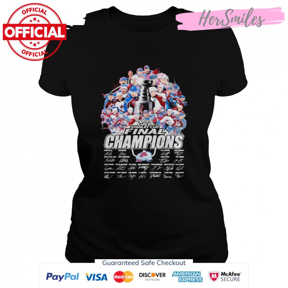 Colorado Avalanche 2022 Stanley Cup Final Champions Signatures Posters Shirt