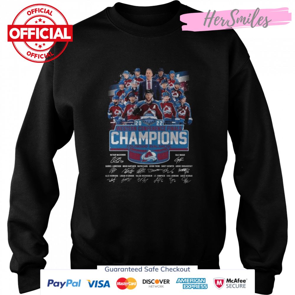 Colorado Avalanche 2022 western conference champions Colorado Avalanche signatures shirt Colorado Avalanche 2022 western conference champions Colorado Avalanche signatures shirt