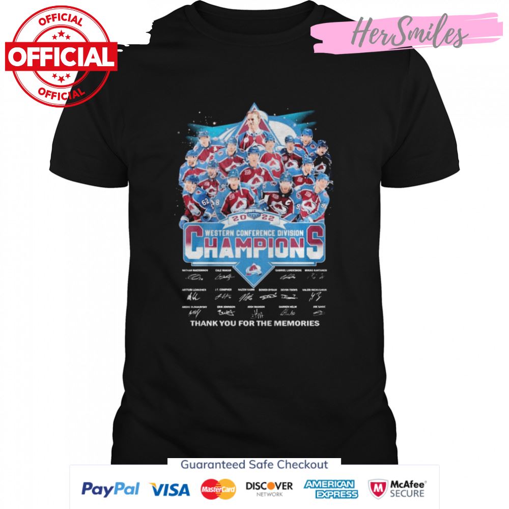 Colorado Avalanche 2022 Western Conference Champions Signatures Thank You For The Memories Shirt