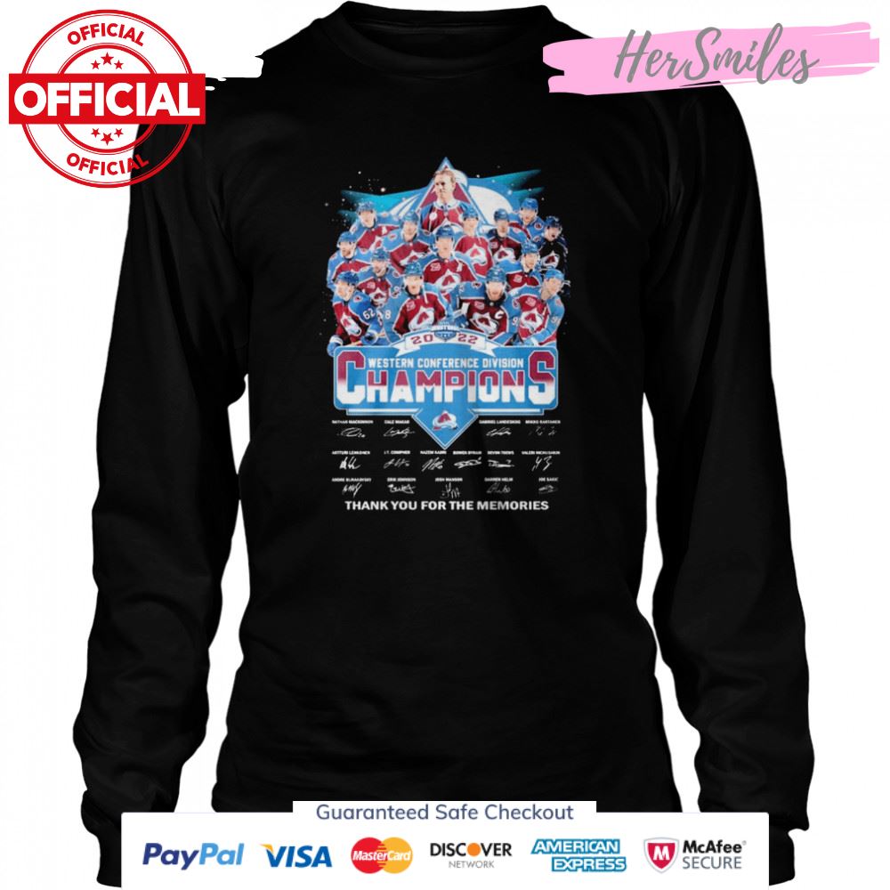 Colorado Avalanche 2022 Western Conference Champions Signatures Thank You For The Memories Shirt Colorado Avalanche 2022 Western Conference Champions Signatures Thank You For The Memories Shirt