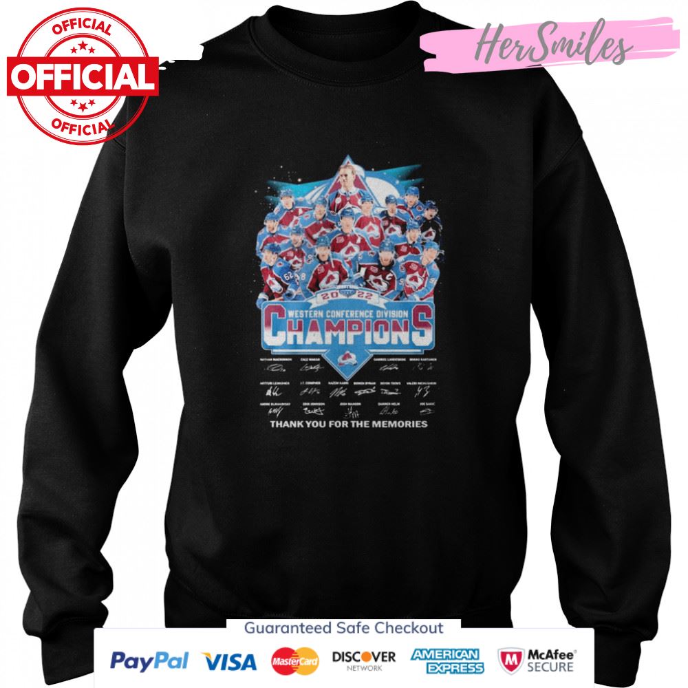 Colorado Avalanche 2022 Western Conference Champions Signatures Thank You For The Memories Shirt Colorado Avalanche 2022 Western Conference Champions Signatures Thank You For The Memories Shirt