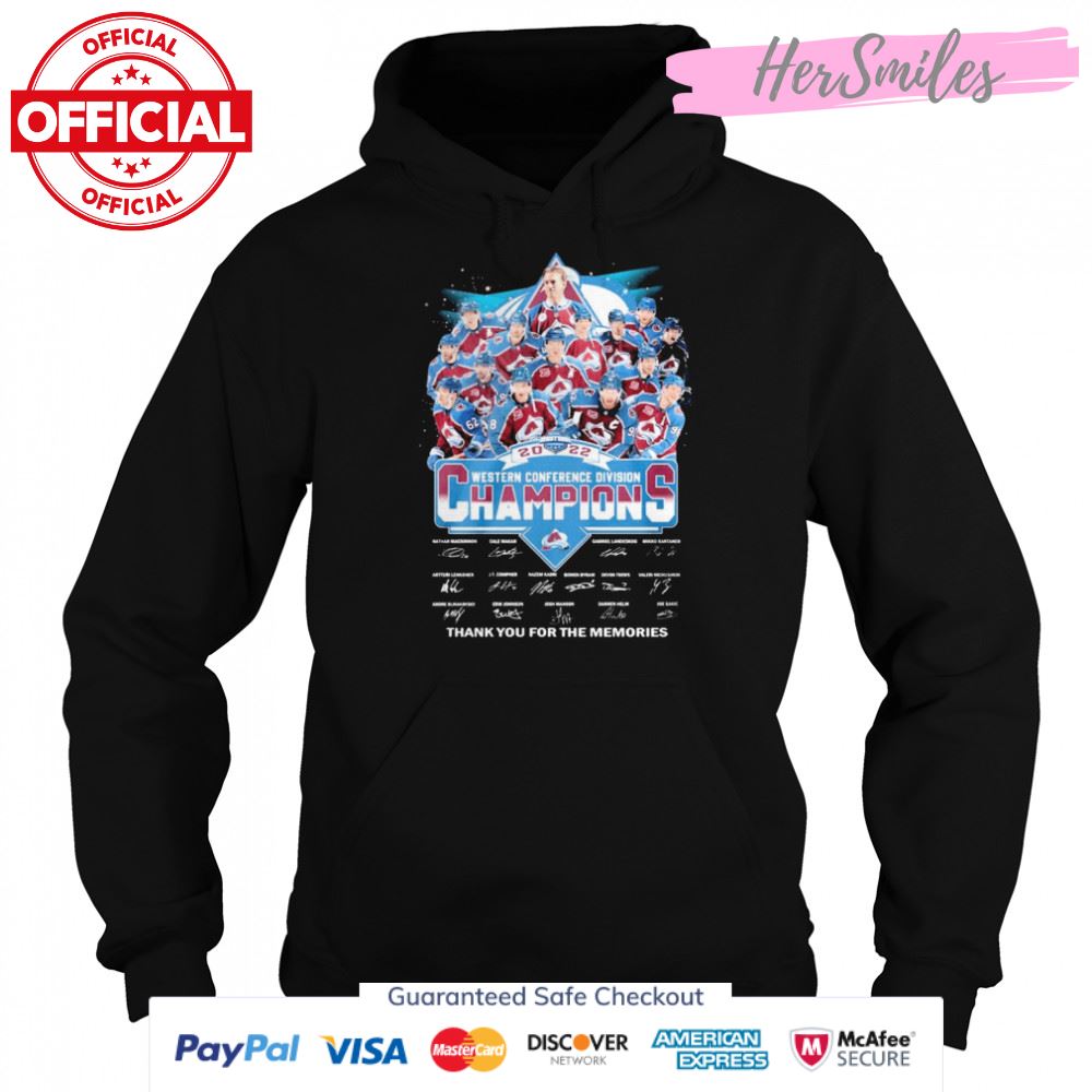 Colorado Avalanche 2022 Western Conference Champions Signatures Thank You For The Memories Shirt Colorado Avalanche 2022 Western Conference Champions Signatures Thank You For The Memories Shirt