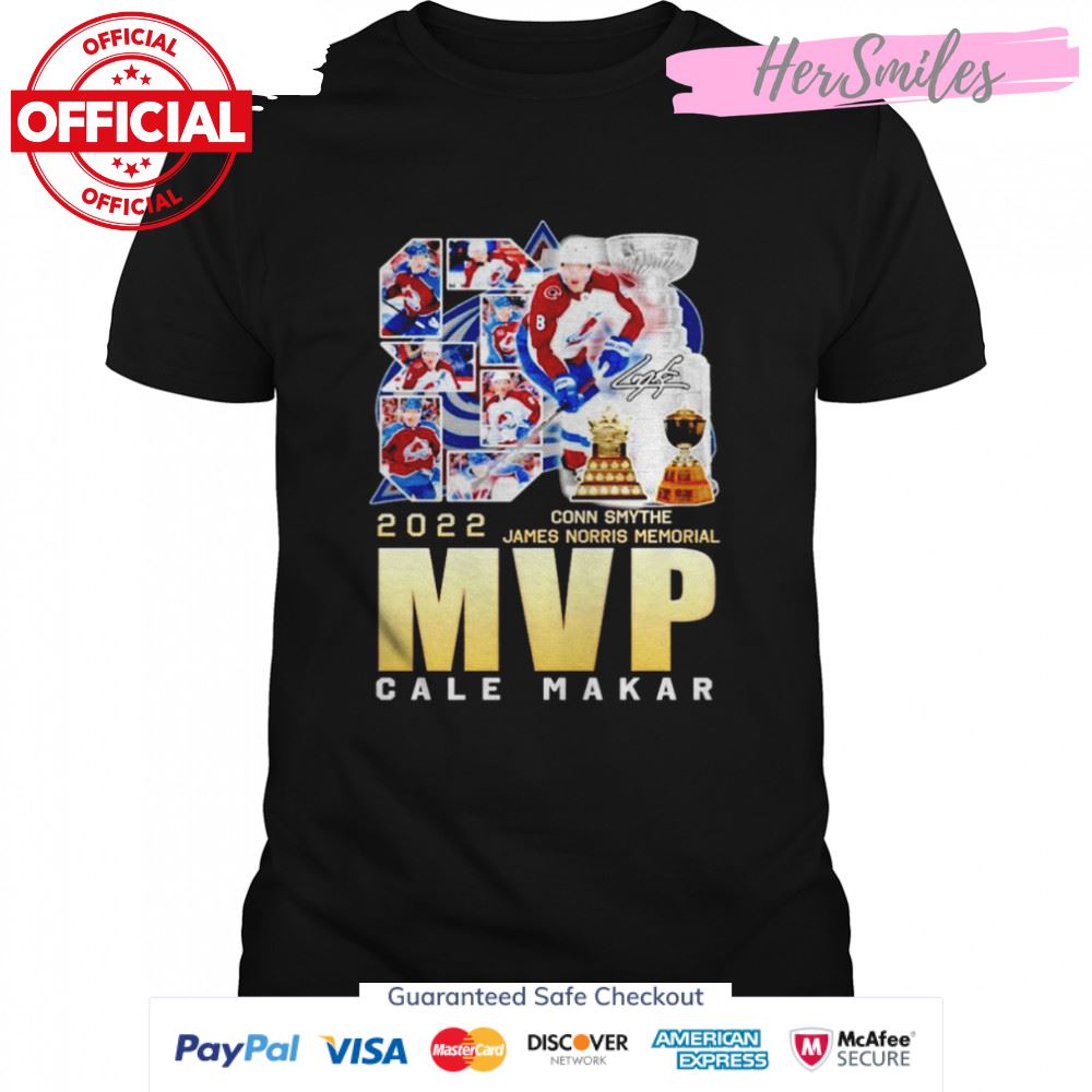 Colorado Avalanche Cale Makar MVP Conn Smythe James Norris Memorial signature shirt