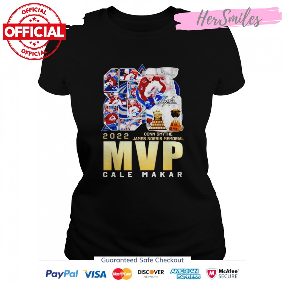 Colorado Avalanche Cale Makar MVP Conn Smythe James Norris Memorial signature shirt