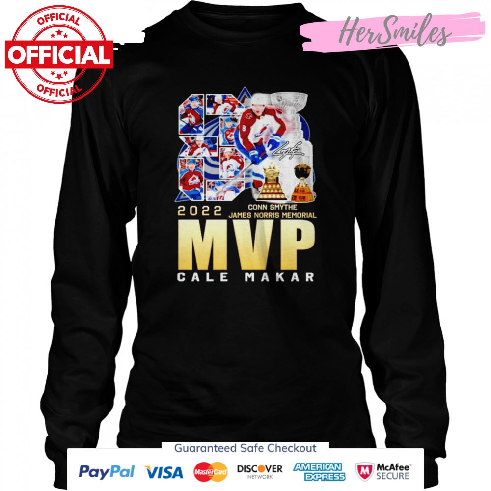 Colorado Avalanche Cale Makar MVP Conn Smythe James Norris Memorial signature shirt Colorado Avalanche Cale Makar MVP Conn Smythe James Norris Memorial signature shirt