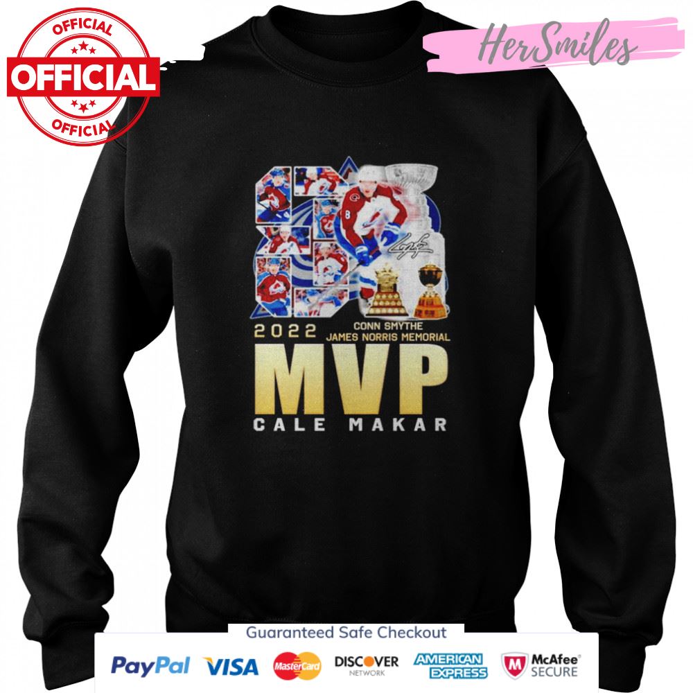 Colorado Avalanche Cale Makar MVP Conn Smythe James Norris Memorial signature shirt Colorado Avalanche Cale Makar MVP Conn Smythe James Norris Memorial signature shirt