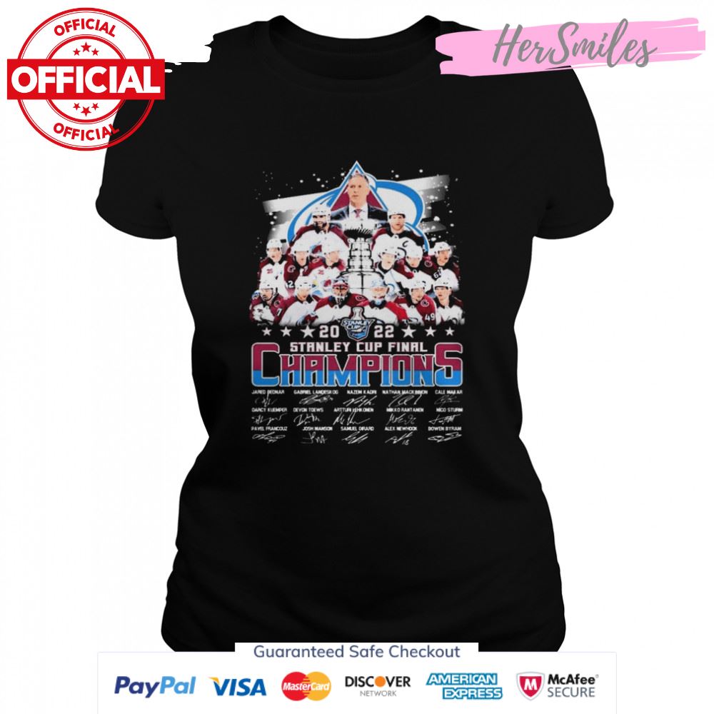 Colorado Avalanche Hockey Team 2022 Stanley Cup Final Champions Signatures Shirt