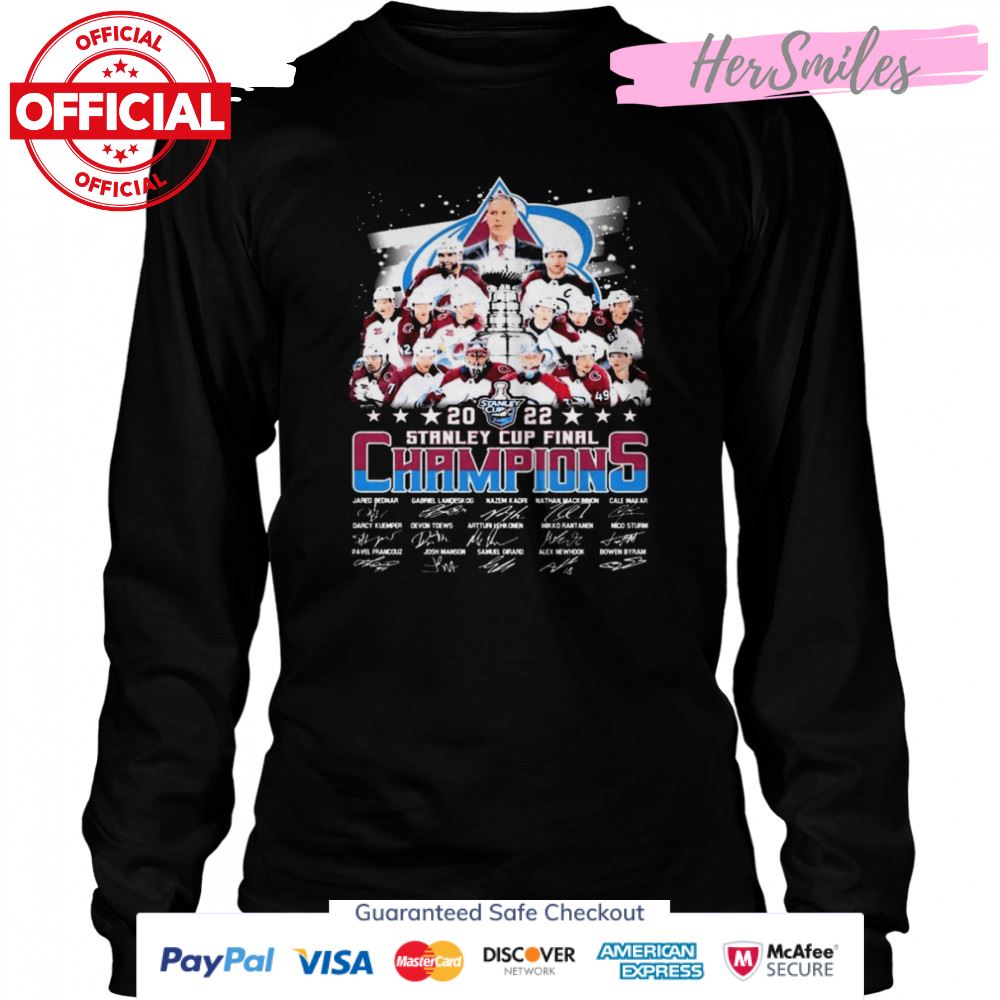 Colorado Avalanche Hockey Team 2022 Stanley Cup Final Champions Signatures Shirt Colorado Avalanche Hockey Team 2022 Stanley Cup Final Champions Signatures Shirt