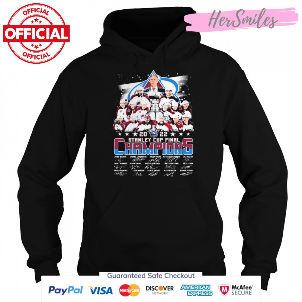 Colorado Avalanche Hockey Team 2022 Stanley Cup Final Champions Signatures Shirt Colorado Avalanche Hockey Team 2022 Stanley Cup Final Champions Signatures Shirt