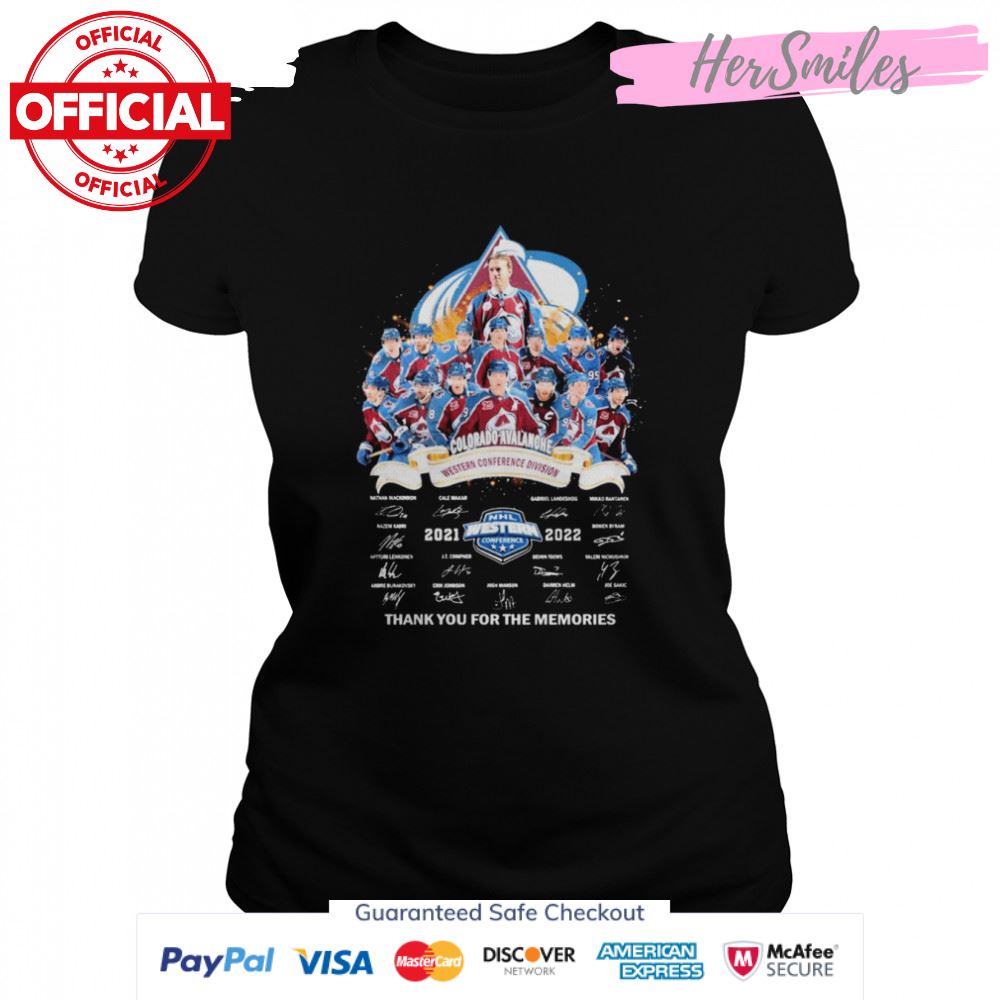 Colorado Avalanche Western Conference Division 2021-2022 Signatures Thank You For The Memories Shirt