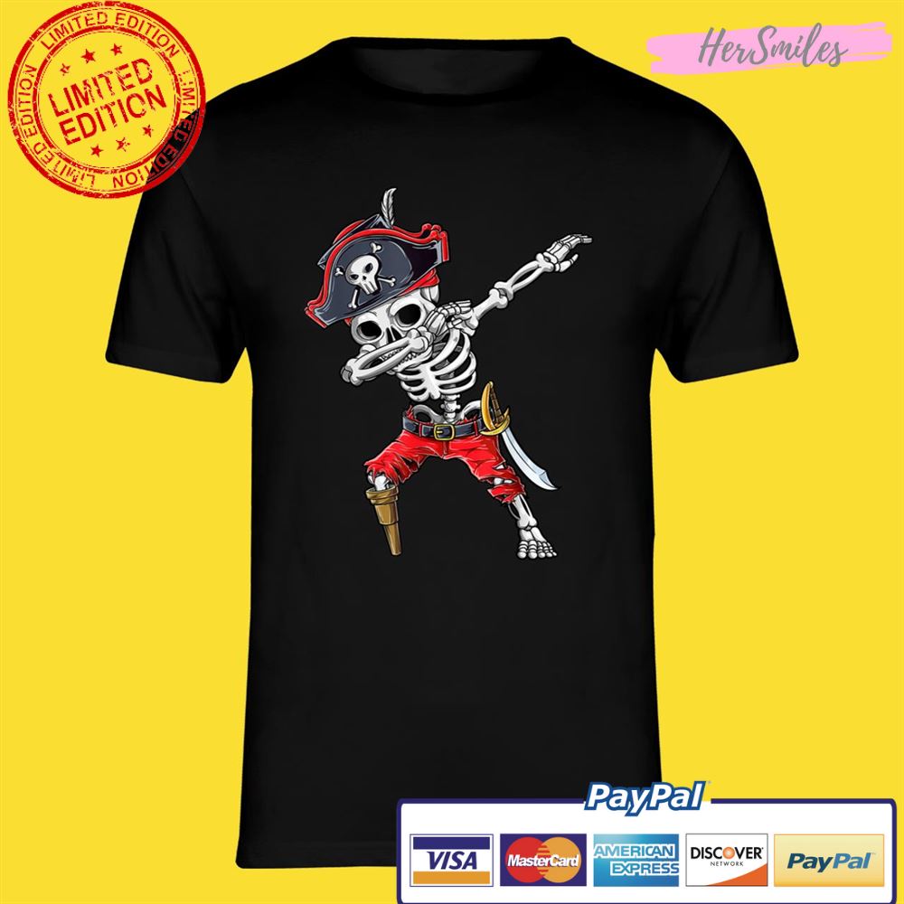 Dabbing Skeleton Pirate Halloween Shirt