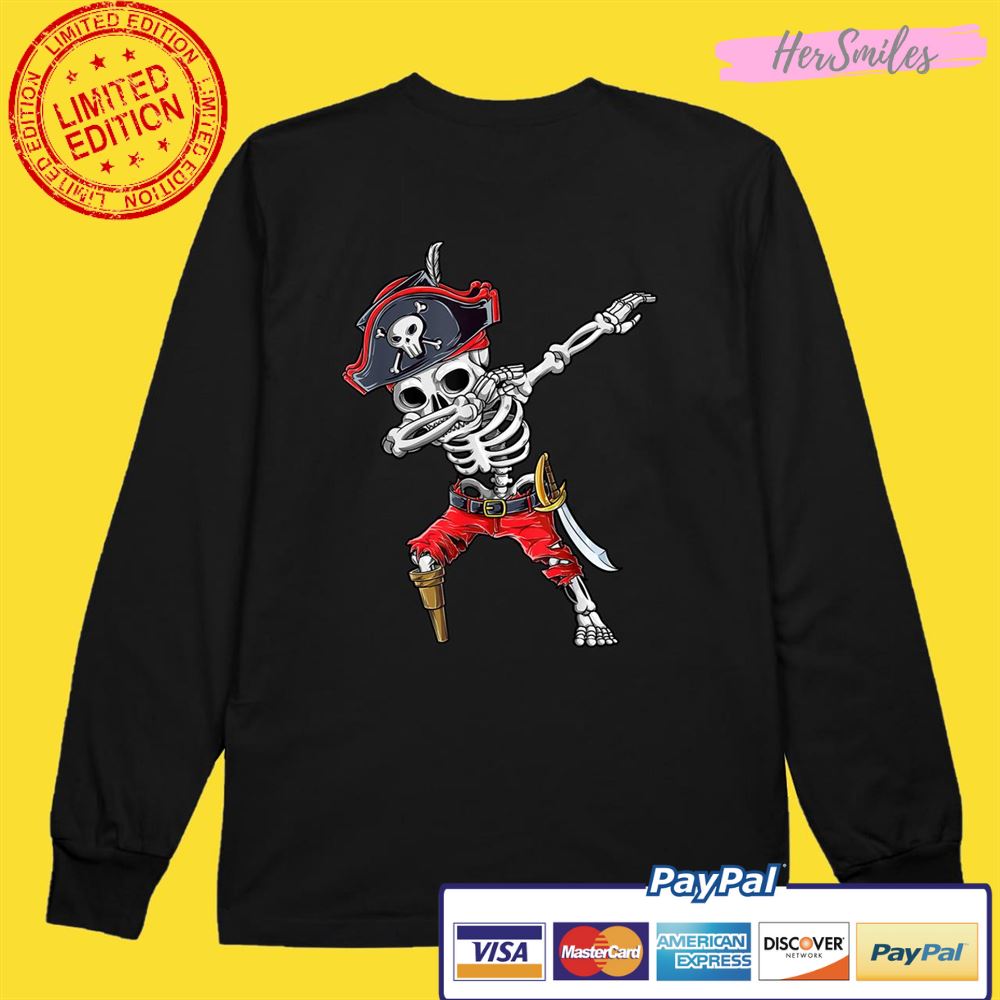 Dabbing Skeleton Pirate Halloween Shirt