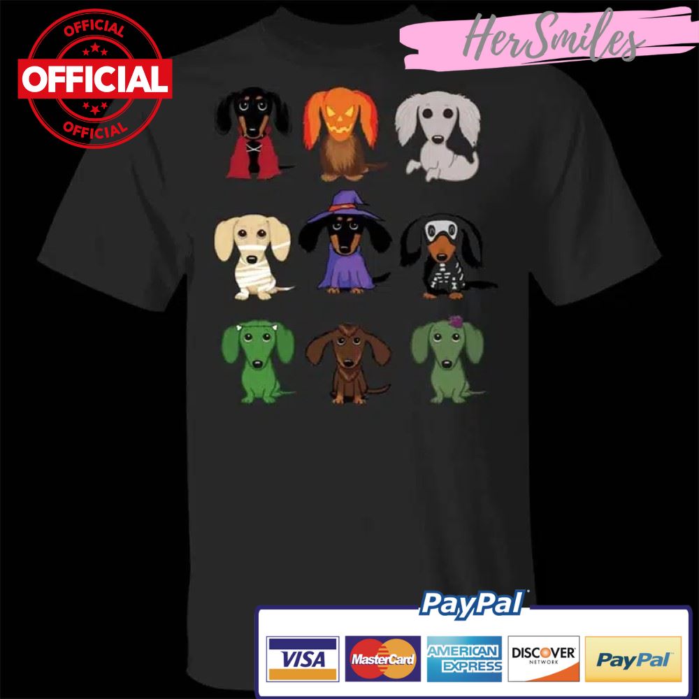 Dachshunds Halloween Shirt Cute Dachshunds Makeup Halloween Costumes Gifts