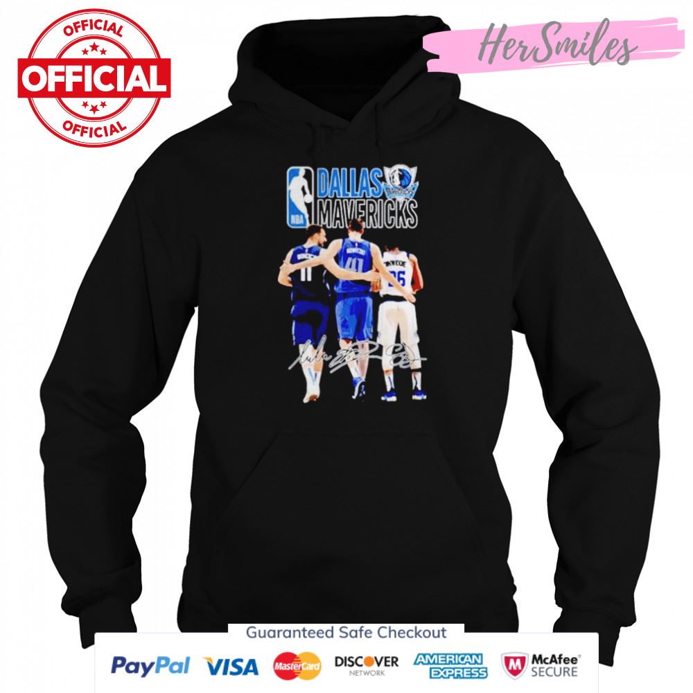 Dallas Mavericks Luka Dončić Dirk Nowitzki Spencer Dinwiddie signatures shirt Dallas Mavericks Luka Dončić Dirk Nowitzki Spencer Dinwiddie signatures shirt