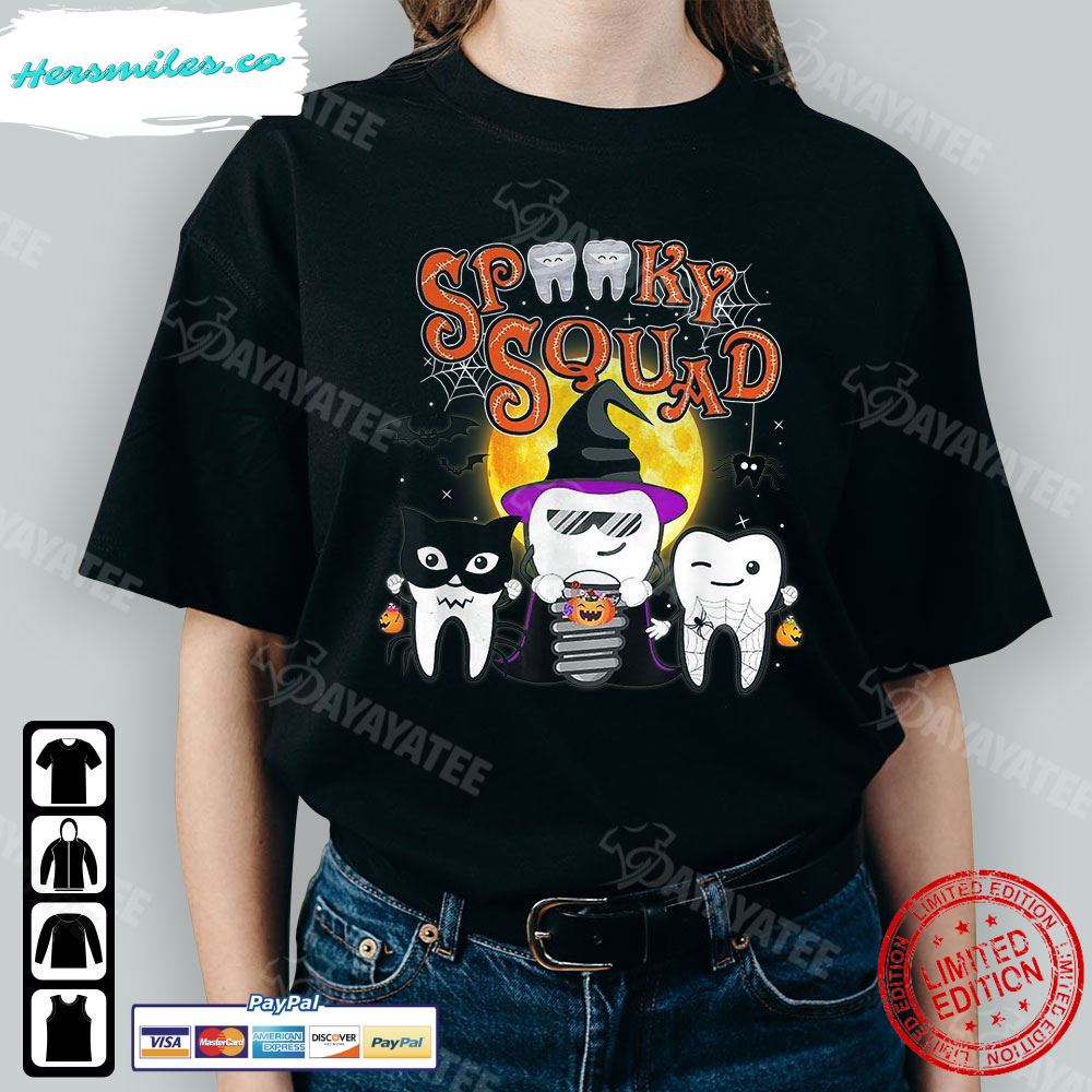Dental Spooky Squad Shirt Costume Denstist Halloween Funny T-Shirt