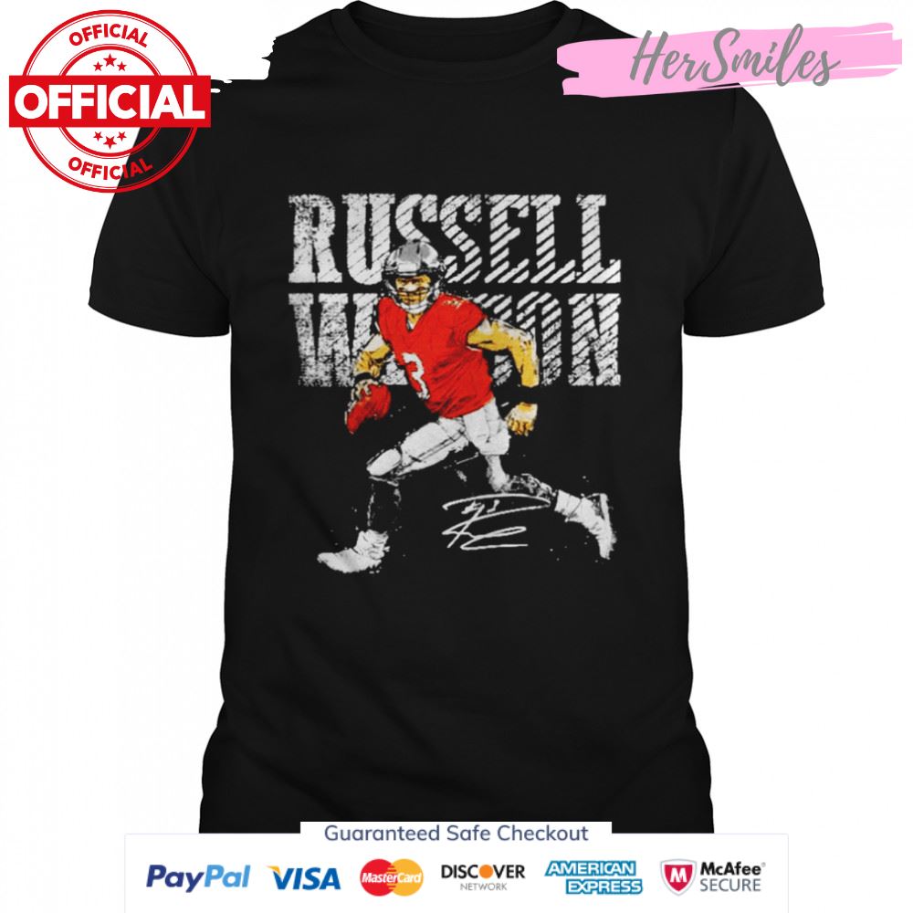 Denver Broncos Russell Wilson bold signature shirt