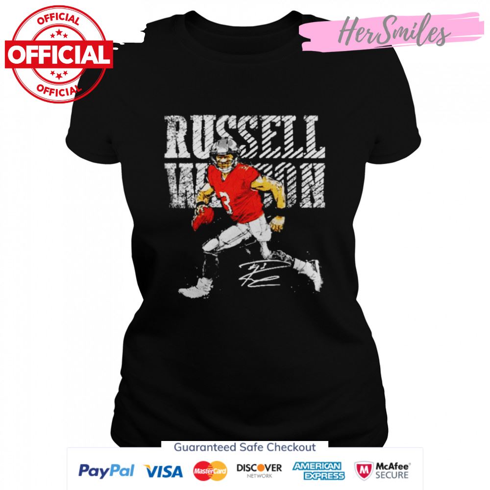 Denver Broncos Russell Wilson bold signature shirt