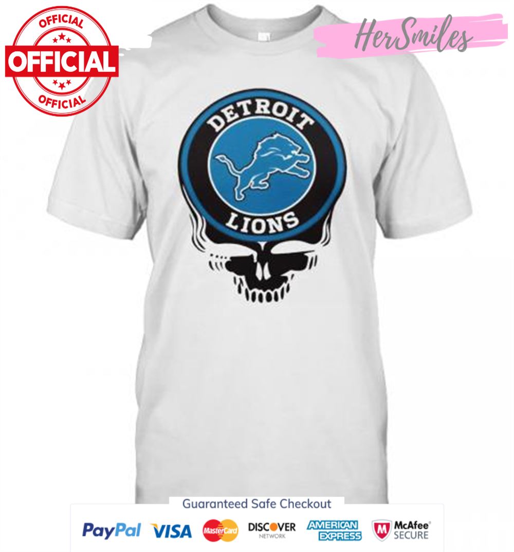 Detroit Lions Nfl Football Skull T-Shirt