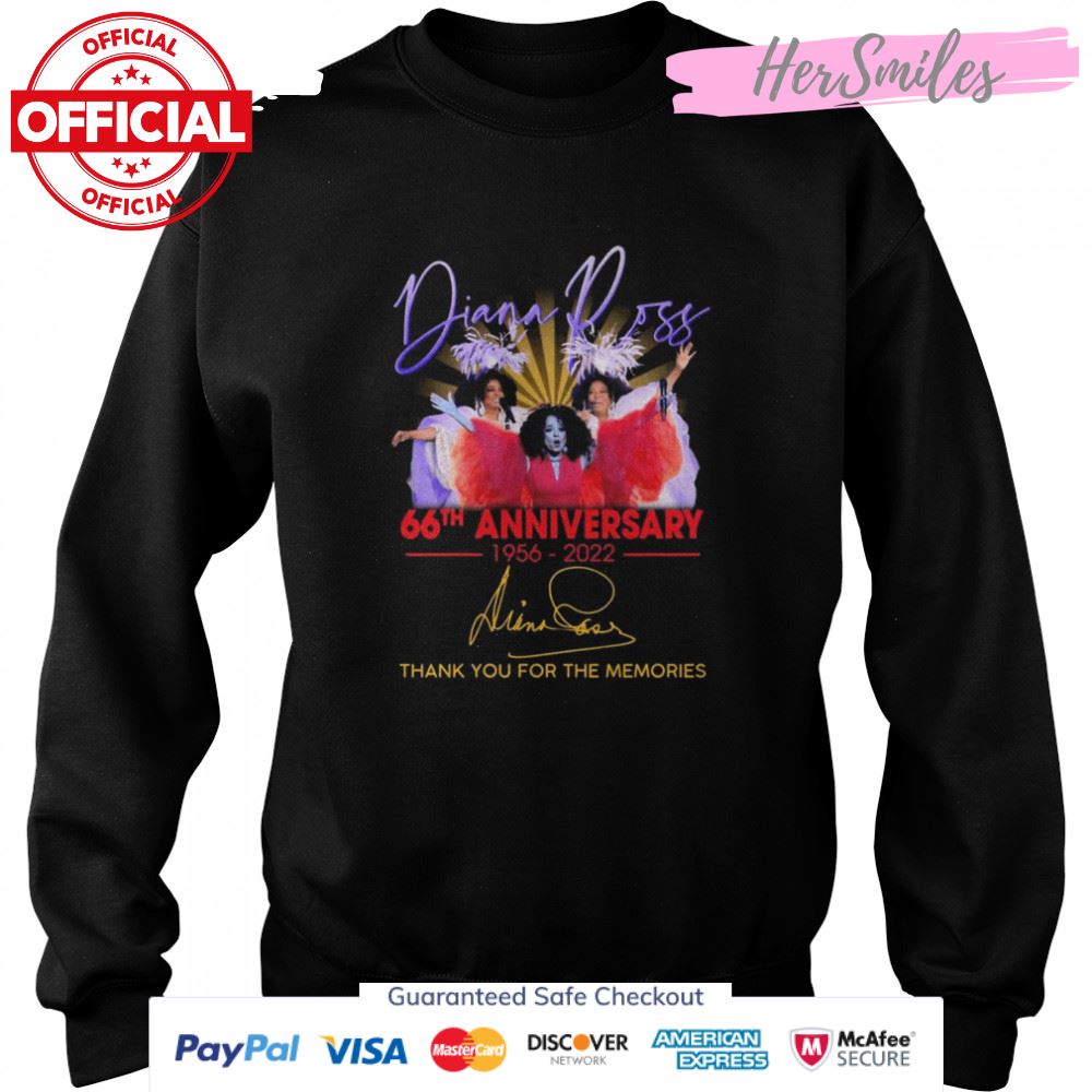 Diana Ross 66th Anniversary 1956-2022 Signatures Thank You For The Memories Shirt Diana Ross 66th Anniversary 1956-2022 Signatures Thank You For The Memories Shirt