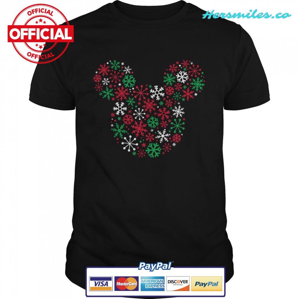 Disney Mickey Mouse Icon Holiday Snowflakes T-Shirt