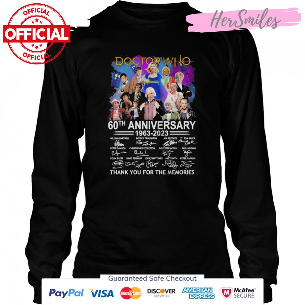 Doctor Who 60th Anniversary 1963 2023 Signatures Thank You For The Memories Shirt Doctor Who 60th Anniversary 1963 2023 Signatures Thank You For The Memories Shirt