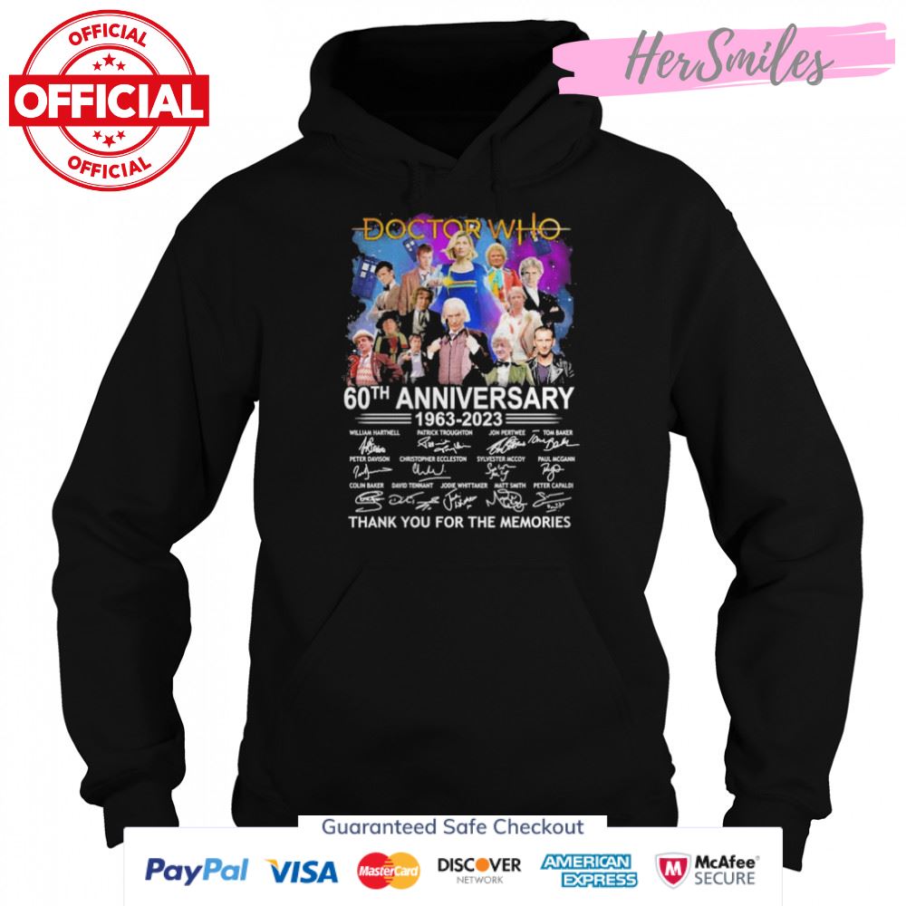 Doctor Who 60th Anniversary 1963 2023 Signatures Thank You For The Memories Shirt Doctor Who 60th Anniversary 1963 2023 Signatures Thank You For The Memories Shirt