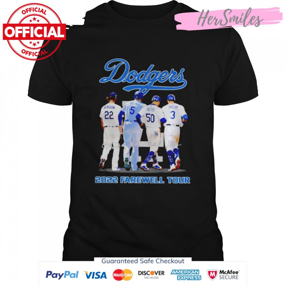 Dodgers Kershaw Freeman Betts Taylor 2022 farewell tour signatures shirt