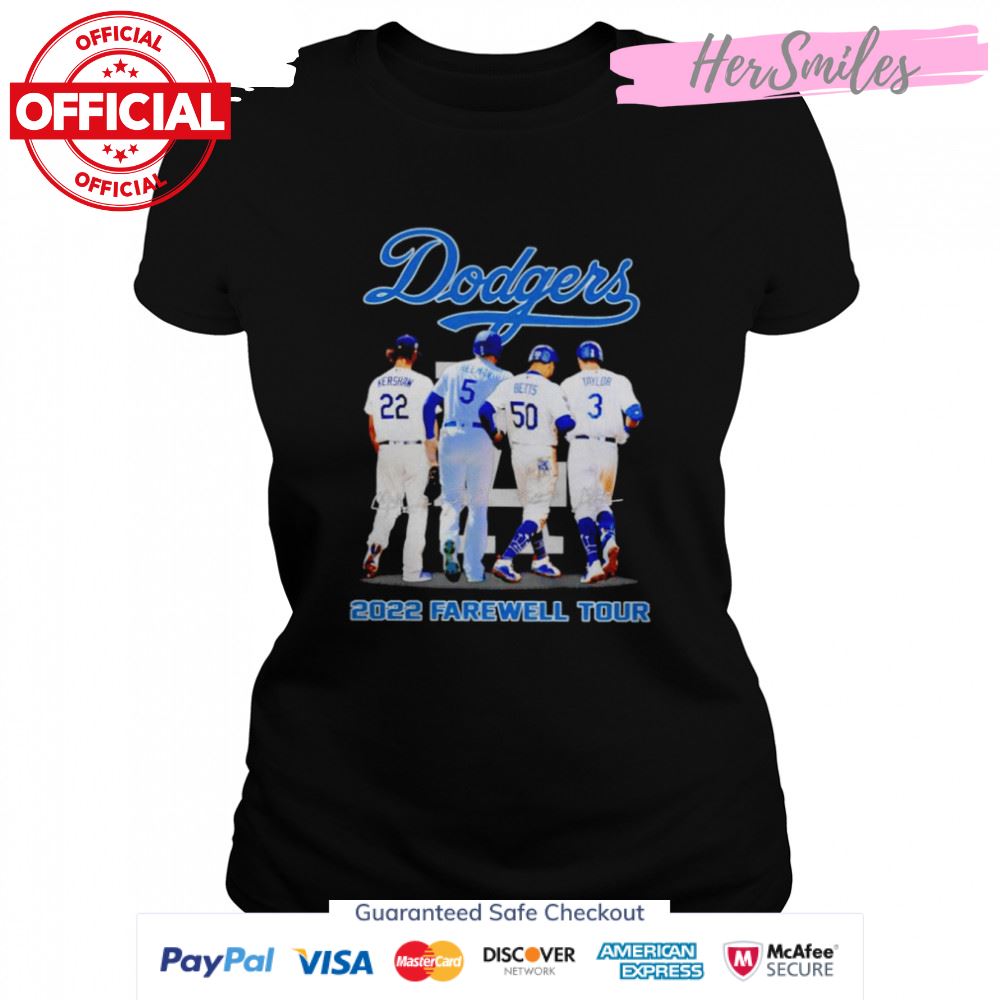 Dodgers Kershaw Freeman Betts Taylor 2022 farewell tour signatures shirt