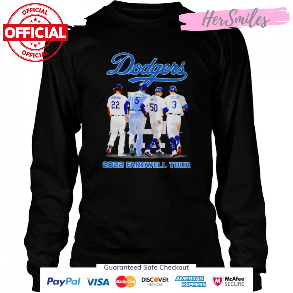 Dodgers Kershaw Freeman Betts Taylor 2022 farewell tour signatures shirt Dodgers Kershaw Freeman Betts Taylor 2022 farewell tour signatures shirt