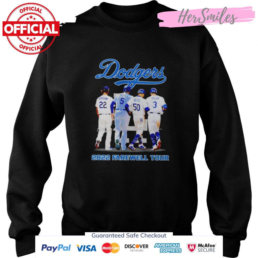 Dodgers Kershaw Freeman Betts Taylor 2022 farewell tour signatures shirt Dodgers Kershaw Freeman Betts Taylor 2022 farewell tour signatures shirt