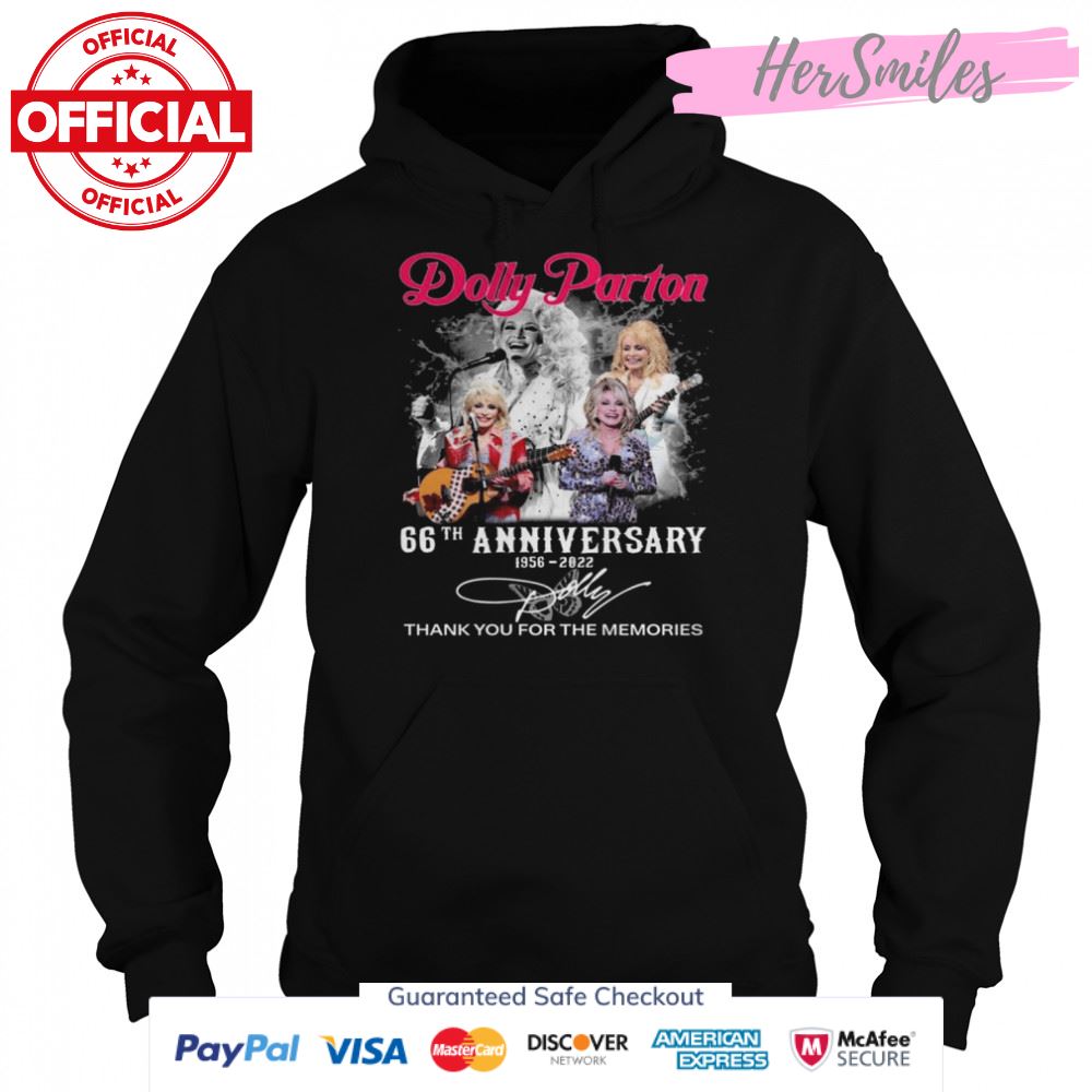 Dolly Parton 66th anniversary 1956 2022 thank you for the memories signature shirt Dolly Parton 66th anniversary 1956 2022 thank you for the memories signature shirt