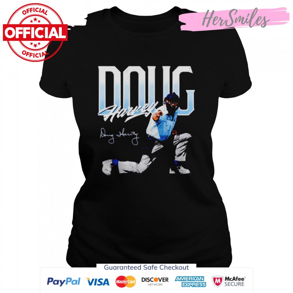 Doug Harvey Umpire Pose signature shirt