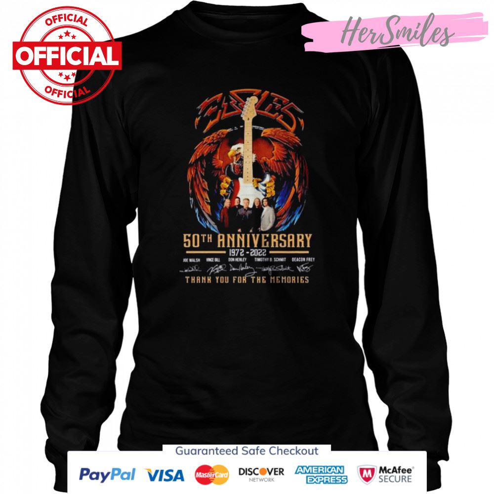 Eagle 50th Anniversary 1972-2022 Signatures Thank You For The Memories T-Shirt Eagle 50th Anniversary 1972-2022 Signatures Thank You For The Memories T-Shirt