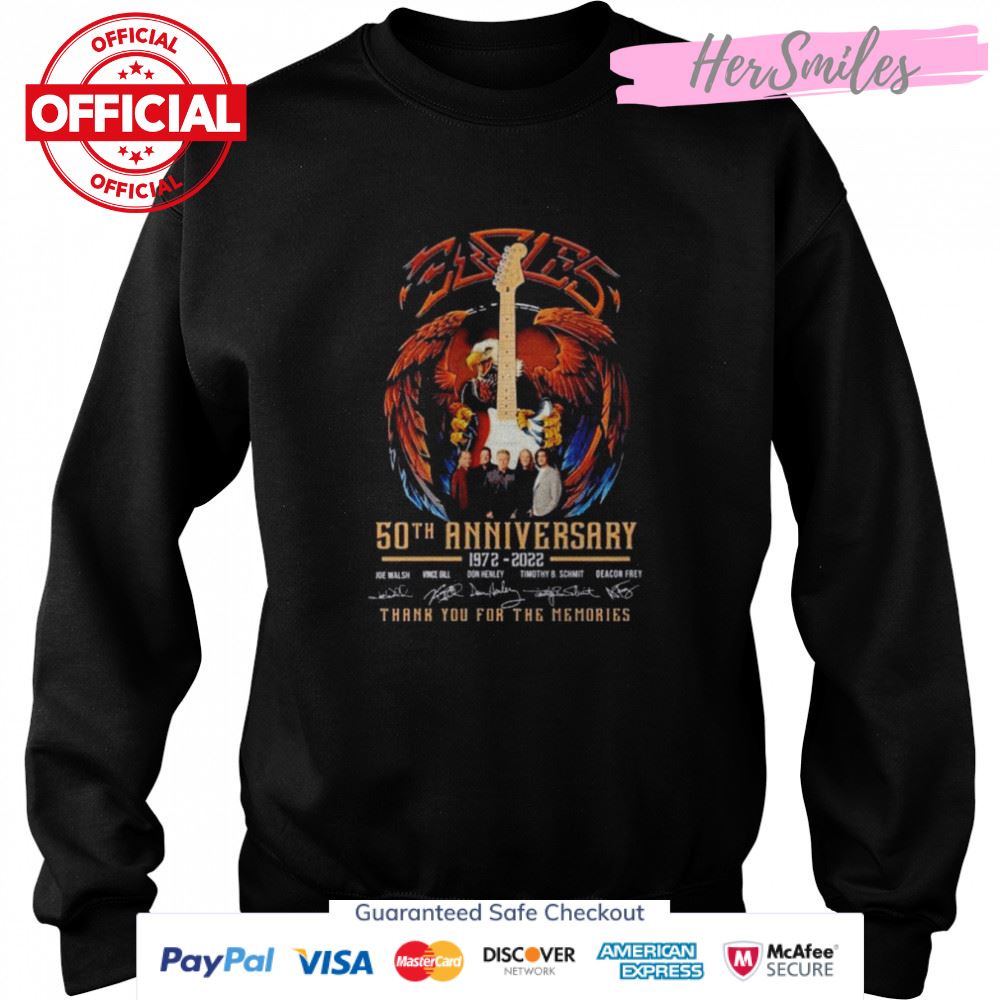 Eagle 50th Anniversary 1972-2022 Signatures Thank You For The Memories T-Shirt Eagle 50th Anniversary 1972-2022 Signatures Thank You For The Memories T-Shirt