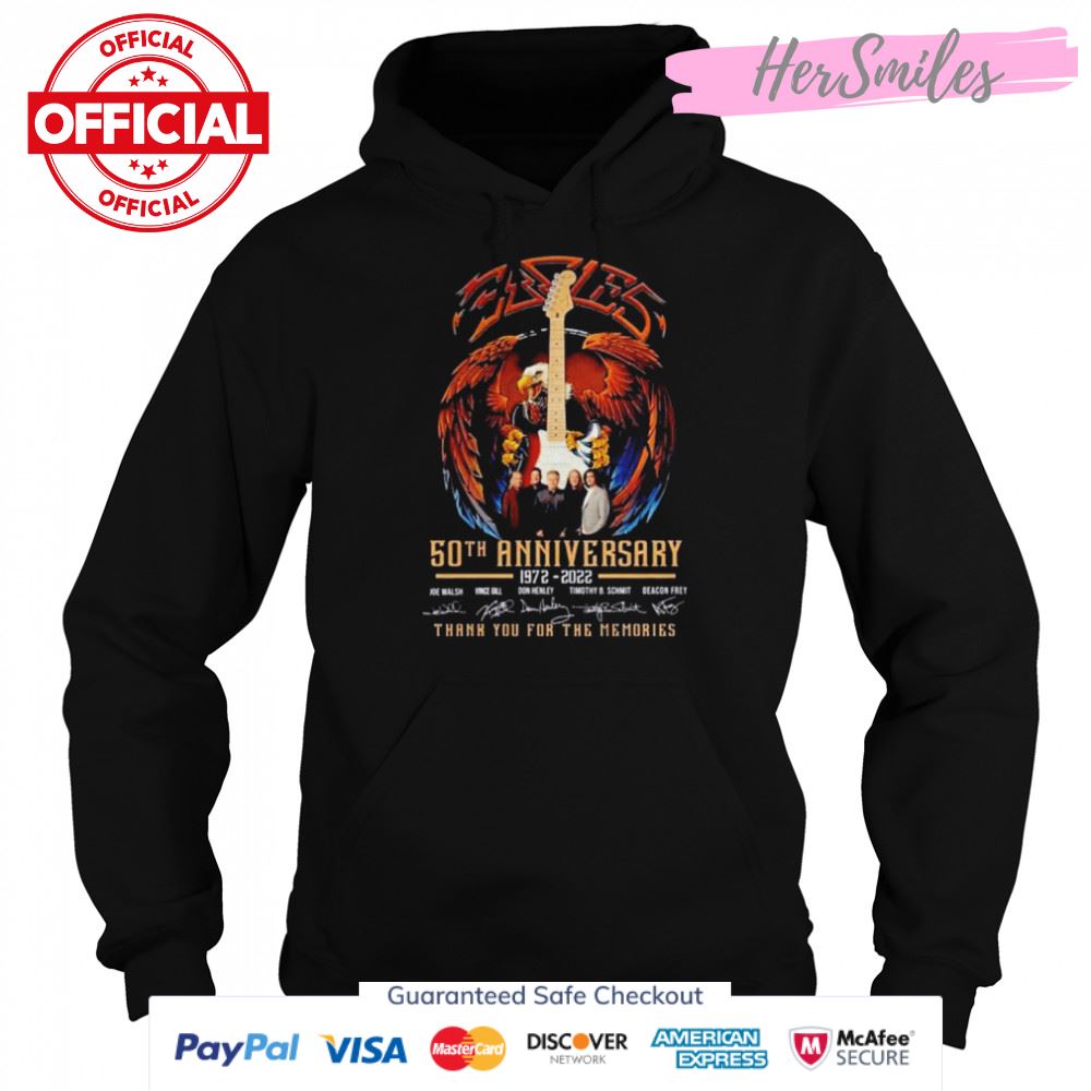 Eagle 50th Anniversary 1972-2022 Signatures Thank You For The Memories T-Shirt Eagle 50th Anniversary 1972-2022 Signatures Thank You For The Memories T-Shirt