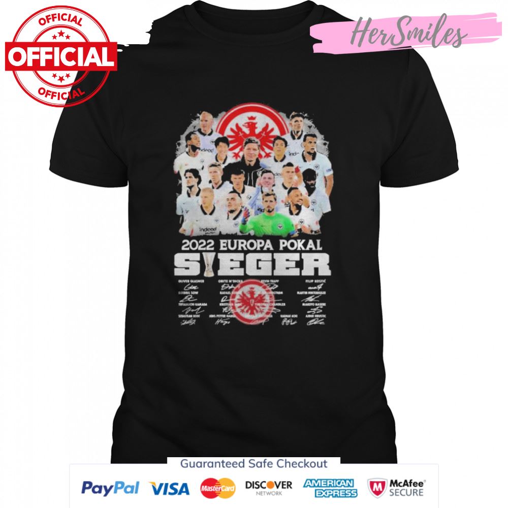 Eintracht Frankfurt Team 2022 Europapokal Sieger Signatures Shirt
