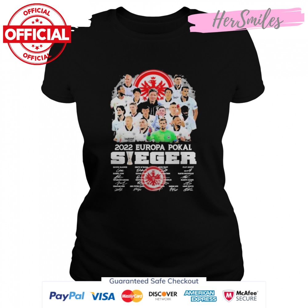 Eintracht Frankfurt Team 2022 Europapokal Sieger Signatures Shirt