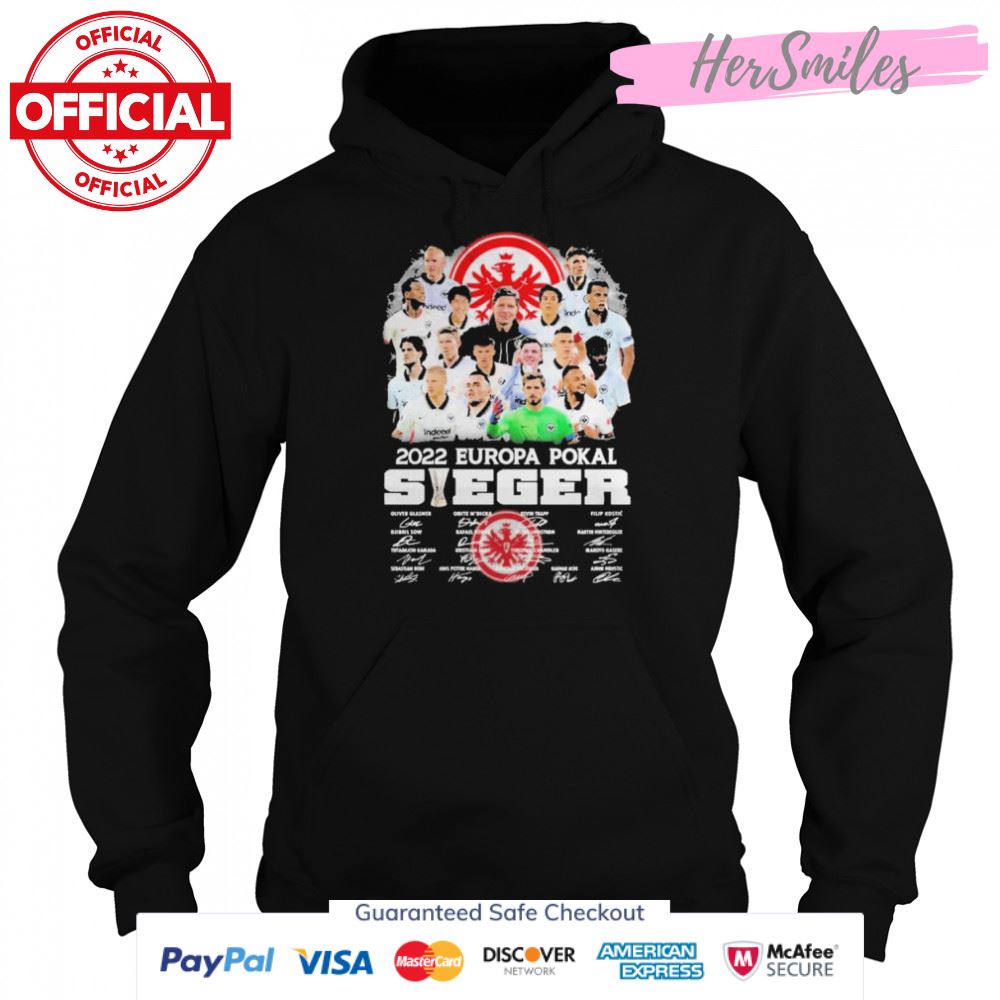 Eintracht Frankfurt Team 2022 Europapokal Sieger Signatures Shirt Eintracht Frankfurt Team 2022 Europapokal Sieger Signatures Shirt