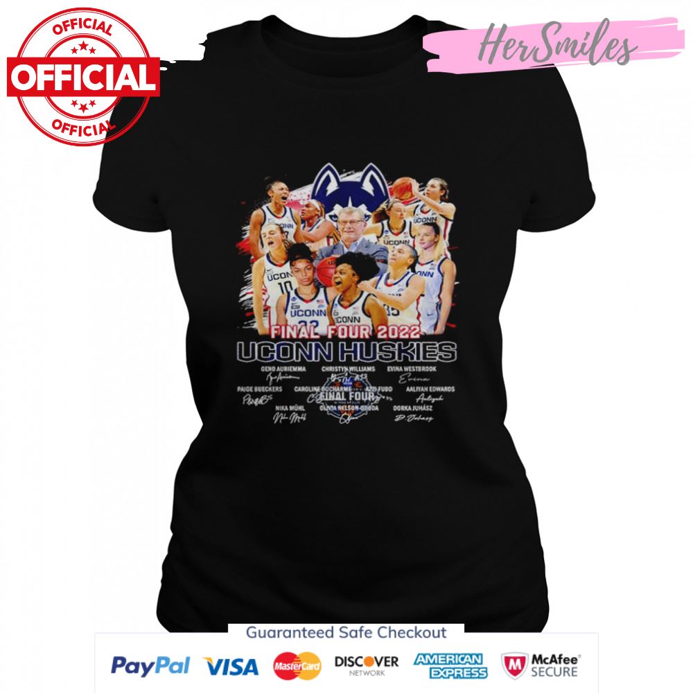 Final Four 2022 UConn Huskies signatures shirt