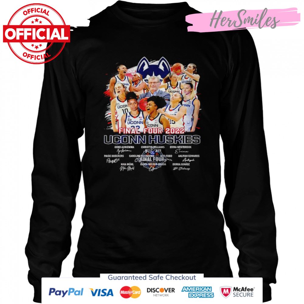 Final Four 2022 UConn Huskies signatures shirt Final Four 2022 UConn Huskies signatures shirt